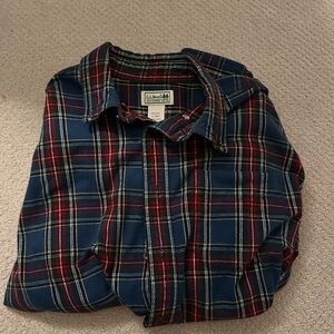 L.L. Bean Men's Blue Plaid Shirt